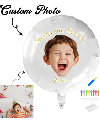 Ballons photo personnalisables - Personnalisez avec vos propres photos pour anniversaire, mariage, remise de diplôme et anniversaire - Sans alimentation électrique, facile à installer - Disponible en blanc, rose, or, noir et or rose - Parfait pour la photographie, les fournitures de fête, la décoration de vacances, la décoration durable et la planification d'événements