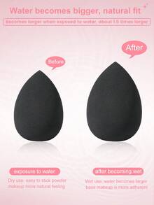 20PCS Makeup Tools Set Including:1pc Makeup Brush Set+3PCS Makeup Sponges+3PCS Mini Makeup Sponges+3PCS Triangle Powder Puffs+3PCS Mini Air Cushion Powder Puffs+3PCS Facial Cleansing Sponges+2PCS Makeup Brush Cleaning Tools+1pc Eyelash Curler+1pc Hairband - Black - View 4