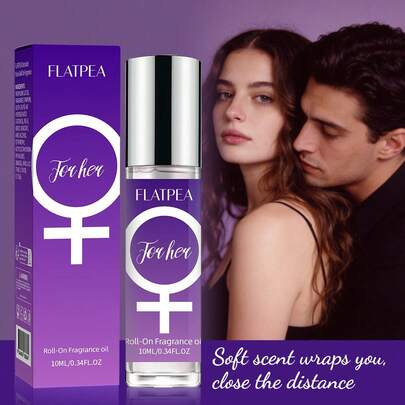 10毫升紫色女士香水，清新时尚设计，不含酒精，液体容量，方便旅行携带，木质香调，馈赠佳品