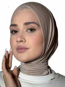 1件装女士纯色拉法帽，弹性多功能头巾围巾，3种佩戴方式，透气舒适吸汗带，适合日常生活、运动、瑜伽、健身和时尚场合。 - 彩色 - 查看 8