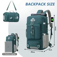 YSTYLE EasyJet Hand Luggage Backpack 40x25x18cm/46x30x23cm Unisex Cabin Bag 15.6 Inch Laptop Backpack With USB Charger Hiking Daypack - Teal Blue - View 6