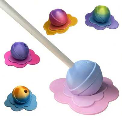 1pc Random Rainbow Melting Lollipop Stand Model, Plastic Creative Desktop Decor Sculpture, Model Statue Desktop Ornament, Collectible, Small Gift For Halloween, Christmas, Valentine's Day