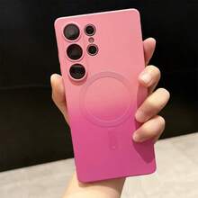 奢华双色渐变磁吸保护壳，兼容三星 Galaxy S26、S25、S24、S23、S22、S21、S20 Plus、Ultra、A05S、A37、A57、A17、A16、A26、A36、A56、A15、A25、A35、A55、A14、A24、A34、A54、A07、A06 - 粉紅色 - 查看 4