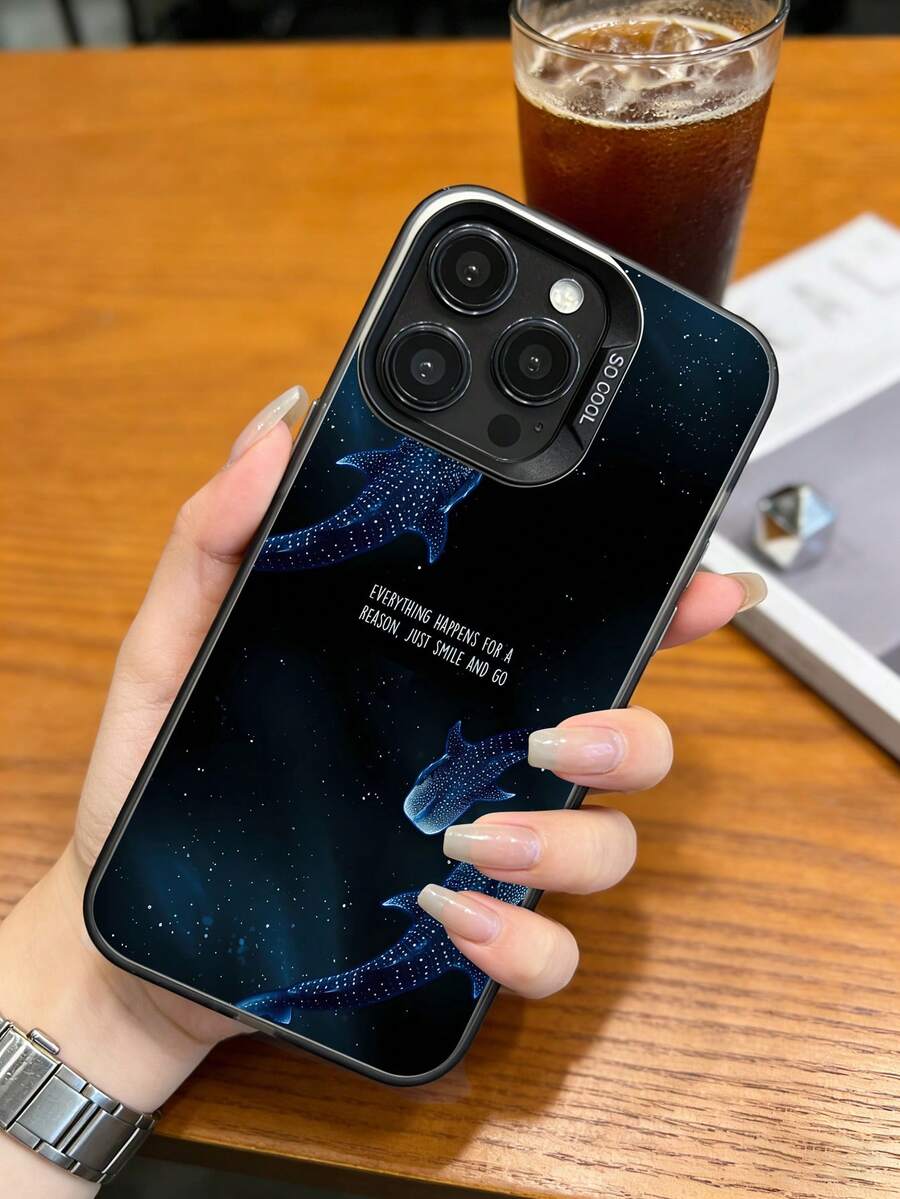 1 Deep-Sea Whale Shark Quote Phone Case Suitable For IPhone 17 Pro Max/17 Pro/17/16 Pro Max/16 Pro/16/15/14/13/12/11 Compatible With Samsung Fashion Shock Resistant Phone Case - Multicolor - View 1