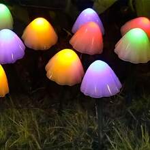 太陽能蘑菇燈 20 LED 迷你太陽能地插花園燈 8 種照明模式 高品質戶外景觀燈 暖白色/彩色 可愛逼真蘑菇裝飾 適用於露台 草坪 小徑 節日派對 適合園藝愛好者的理想禮物 - 彩色光 - 查看 4