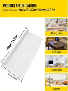 1pc 1.5mm Thick PVC Desktop Protective Mat, Suitable For Study Desk, Dining Table, Coffee Table, TV Cabinet Protection, Keyboard & Mouse Pad, High-End Luxury Transparent Tabletop Mat, Scratch-Resistant, Heat-Resistant, Easy To Clean, Applicable For Home, Office, Hotel, Restaurant - White - View 19