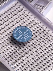 400pcs/Set 20 Rows XXL Tray D-Curl 9D 7D 5D Thin Handmade Pre-Made Fanned Lash Extension Kit, 0.07mm 8-15mm Mixed, Ultra-Narrow Tapered Base, Imported Korean PBT Fiber, Super Black Soft 5D 7D 9D Spiky Pre-Made Fanned False Eyelash Fiber - D - View 14