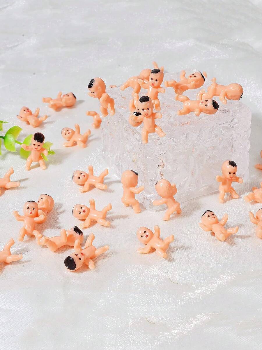 10 món đồ trang trí tiệc mừng em bé, búp bê nhựa mini, đồ dùng trang trí tiệc, trò chơi đá viên, phụ kiện trang trí. - Nhiều màu - Xem 1