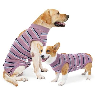 Ropa de recuperación de cirugía para perros transpirable, ropa de mascota de algodón suave adecuada para post-operación, destete y problemas de piel