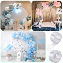 1-20Pcs Balloon Decorating Strip, Each Roll 500cm/196in Long, Balloon Arch Decorating Strip Set Suitable For Party, Wedding And Birthday Decoration, Balloon Tape Chain Ribbon, Baby Shower Party Decoration - 500cm/roll - View 10