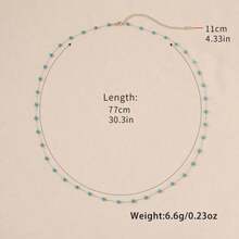 1件极简主义绿松石项链首饰，女士西部风格首饰，可叠戴项链 - 彩色 - 查看 4