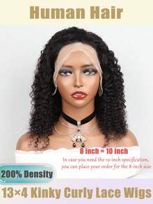 Parrucca frontale in pizzo trasparente da 13*4 a onde corte e riccio crespo, densità 200%, capelli umani pre-sfoltiti e tagliati, per uso quotidiano o occasioni speciali. Parrucca frontale in pizzo trasparente, texture capelli naturale, parrucca riccio crespo da 16 pollici per donna, capelli umani ricci crespi, perfetta per abbigliamento casual o occasioni speciali, facile da acconciare, adatta a tutti i toni beige chiari - SNatural - Visualizzare 3
