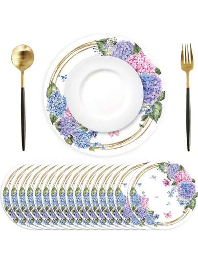 12/24-Piece Pack, 33cm Round Placemats, Disposable Rust-Patterned Placemats, Suitable For Christmas, Restaurants, Birthdays, Parties, Banquets, Graduation Parties.