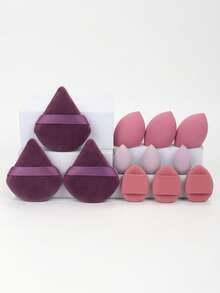 12 piezas Juego de esponjas de maquillaje portátiles, versátiles para uso diario y de viaje - Multicolor - Ver 14