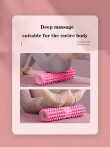 1个泡沫轴，用于肌肉放松、腿部塑形和按摩，瑜伽普拉提腿部按摩器，狼牙图案 - 彩色 - 查看 7