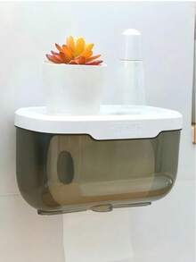 No Drill Waterproof Toilet Paper Holder, Tissue Paper Dispenser, Toilet Paper Storage Rack - Multicolor - View 1