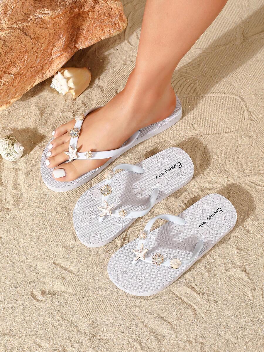 Evertop Surf 女款時尚軟底舒適夏季沙灘度假涼鞋 - 白色 - 查看 1