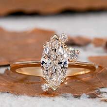 Women's Delicate Fresh 18K Gold Plated Zirconia Eye-Shaped Elegant Ring - Gold - View 11