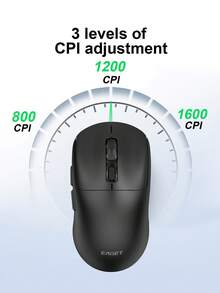 EAGET 无线光电鼠标，可充电，2.4G 和蓝牙 5.2 双模无线鼠标，3 档可调，1600 DPI，静音点击，6 键人体工学鼠标，适用于 PC/笔记本电脑 - 查看 6