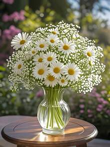 74 Stück künstliche Gänseblümchen und Schleierkraut Blumen, europäischer Stil Schreibtisch Gänseblümchen Kunstblumen Heimdekoration, Frühlings-/Sommer-Schreibtischdekoration, Valentinstag-/Abschlussgeschenk, künstliche Gänseblümchen, elegante Kamille und Sonnenblume, künstliche Gänseblümchen als Vase Füller, DIY Heim-Party, Frühlings-Wiesen-Hochzeit Gänseblümchen Party Deko (weiße Kamille), Fotografie Requisiten (Behälter nicht enthalten), Herbstdekoration - Verschiedenfarbig - Übersicht 8