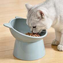 卡通猫造型多色塑料猫碗，猫咪和小型犬宠物碗 - 适用于干/湿粮和水 - 易于清洁，可盛放干粮、零食和罐装湿粮，也可作为骨头残渣和坚果壳的收纳碗，宠物餐盘，情人节礼物，高脚宠物碗，宠物用品（蓝色、绿色、粉色） - 多色 - 查看 6