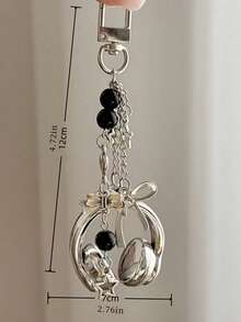 1 pièce/2 pièces Porte-clés d'écouteurs 3D mignons avec bracelet d'écouteurs style élégant Y2K, pendentif perlé étoile et nœud, convient comme accessoire doux, charm de téléphone/sac, bijoux de couple thème musical, pendentif de tour de cou, décoration de sac à dos, excellent cadeau pour amis/petite amie/famille - Multicolore - Voir 8