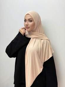 1pc Instant Triangle Hijab, All-In-One Headscarf. Quick Wrap Design, Won't Slip. No Undercap, No Folding Needed. Suitable For Daily Wear, Prayer, And Outings - Multicolor - View 7