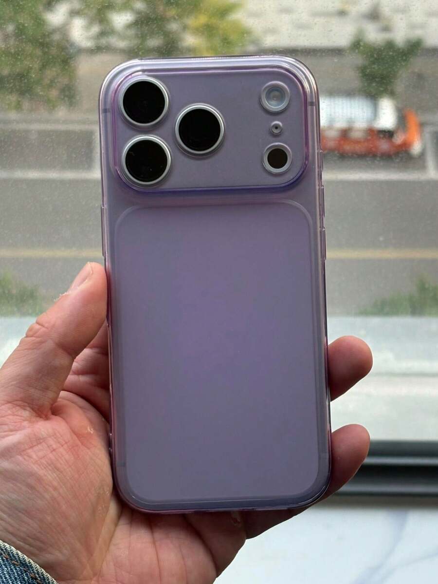 Minimalist Style Transparent Glossy Camera Protection Phone Case Compatible With IPhone 17 ProMax, 17Pro, 17, 16 ProMax, 15, 14, 13 Pro Max, Matte Transparent Backplate