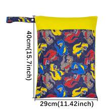 Waterproof Wet/Dry Bag Reusable Ideal For Swimwear, Travel, Beach, Pool, Swimsuits, Diapers, Dirty Yoga/Gym Clothes Daycare Organizer Features Two Zippered Pockets - Multicolor - View 3