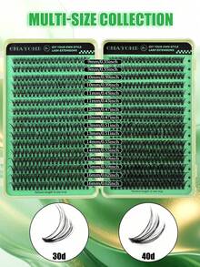 Bộ mi giả tự làm siêu dày 640/608/544 sợi, độ dày 9-16mm, độ cong 10D+20D/30D+40D/50D+60D/80D+100D, kiểu dáng tự nhiên, dày và mềm mại, mi giả bồng bềnh, phù hợp cho sử dụng hàng ngày và người mới bắt đầu, nhiều kiểu dáng có thể phối hợp tự do. - màu xanh lá - Xem 8