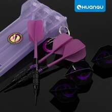 HUANQU 3pcs High-Quality Darts Set, Comes With Protective Storage Case (With Carabiner For Easy Carrying). Includes 3 Complete Soft Darts, 3 Dart Shafts, 3 Standard Dart Flights, And 20 Safety Dart Tips. Precise And Durable, Suitable For Indoor/Outdoor Leisure, Daily Practice Or Competition, Perfect Gift - Multicolor - View 7