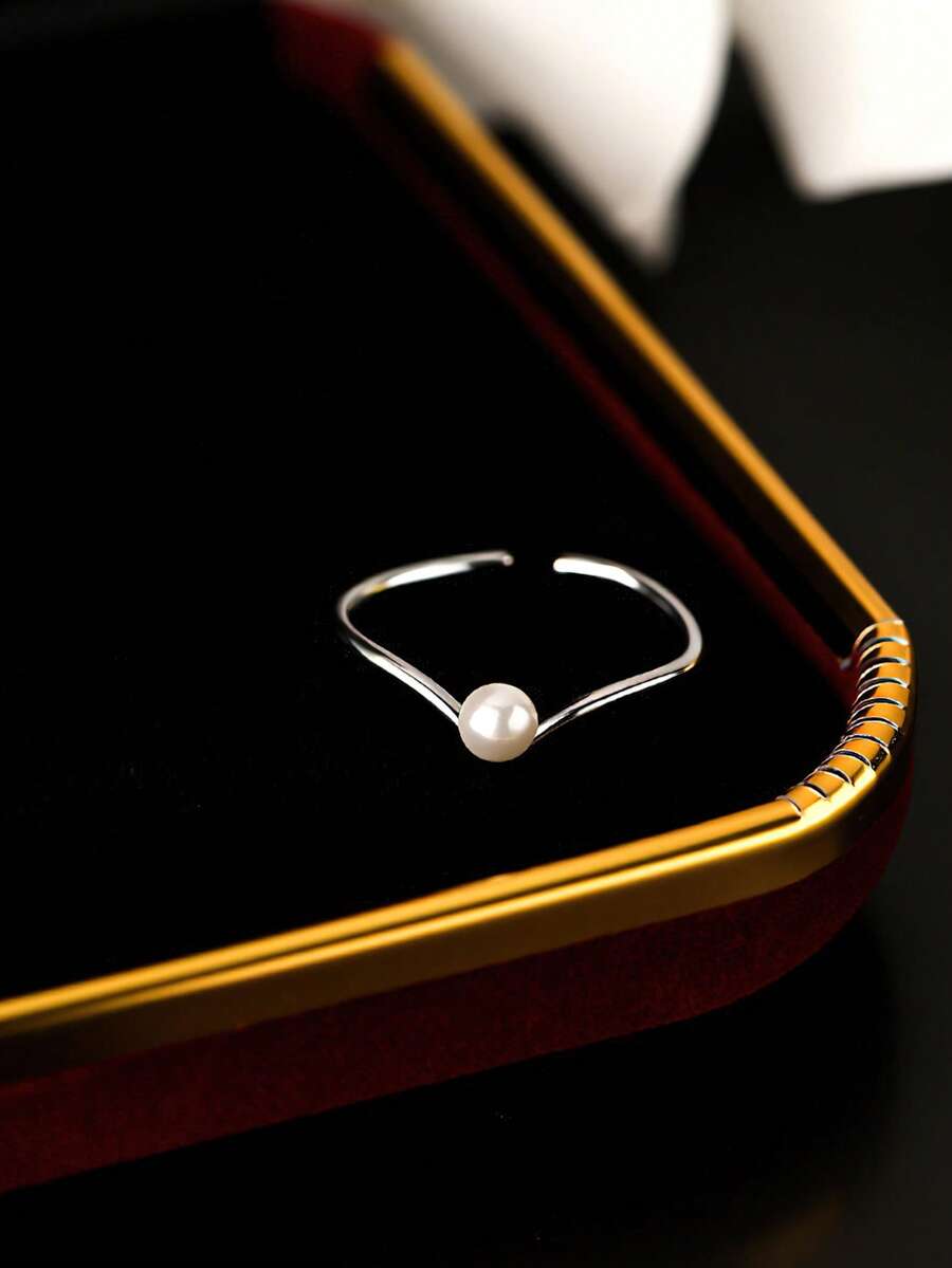 1 chiếc nhẫn hở hình chữ V bằng bạc Sterling S925, thích hợp cho nữ giới đeo hàng ngày, quà tặng gia đình thời trang, kỷ niệm tình bạn và gia đình độc đáo.