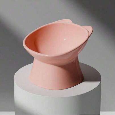 1 pieza Cuenco de plástico con patas altas de estilo nórdico inclinado y con diseño de elefante en color macaron para protección del cuello, para amantes de los gatos y mamás de gatos, cuenco antivuelco para mascotas, regalo para amantes de perros/gatos y mamás de perros/gatos