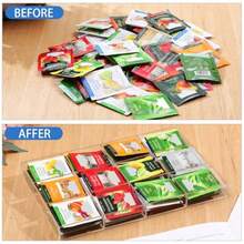 Weysat Organizador de bolsas de té 12 rejillas soporte acrílico transparente con 12 ranuras para caja de almacenamiento para cocina encimera clóset cajón barra de café despensa - Por supuesto - Ver 4