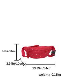 Nueva bolsa de cintura de nailon de unicolor, bolsa de pecho cruzada, bolso de mano con forma de dumpling de PU de moda para mujeres - Rojo - Ver 11