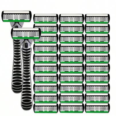 6-Layer Manual Razor Blade Beauty Tool With Trimmer, Replaceable Blades And Razor Holder, Suitable For Men's Hair Removal, Facial Hair Removal, Hair Clipper, Hair Clipper, Hairdressing Supplies, Hairdressing, Personal Care And Gifts, 10 Occasions Perfect For Men's Grooming, Essential Tool For Daily Shaving