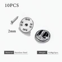 10pcs Stainless Steel Brooch Base Snap Clips, DIY Jewelry Accessories, Badge Clips, Brooch Making Supplies - Silver - View 16