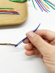 [8pcs/Pack]Large Eye Curved Aluminum Needles, 4 Colors Red Yellow Blue Green 2pcs Each, Color-Coded For Process Distinction, Curved Needle Body Fits For Easy Corner Turning And Blind Stitching, Suitable For Doll Sewing, Knitting Finishing And Other Handmade Crafts - Large-eye Aluminum Bent Needle - View 3