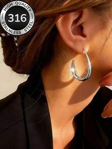 Khuyên tai vòng lớn kiểu Âu-Mỹ tối giản, thép không gỉ 316 mạ vàng 18K không phai màu, không gây dị ứng, giúp thon gọn khuôn mặt, kiểu dáng chuyên nghiệp, hình chữ C lớn mạ vàng, sang trọng nhẹ nhàng, đa năng, phù hợp cho hẹn hò và đi làm, trang sức mùa hè đi biển, hoàn hảo cho kỳ nghỉ biển, du lịch, đeo hàng ngày cho phụ nữ, phối đồ, hẹn hò và dự tiệc. Lý tưởng để đeo hàng ngày và là món quà tuyệt vời cho bạn bè nữ. - Khuyên tai vòng đơn giản - Xem 10