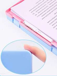 1 pieza Caja organizadora de archivos tamaño A4, organizador de exámenes estudiantiles, portafolios de alta capacidad para libros de información, adecuado para oficina y almacenamiento de archivos estudiantiles, multiusos, fácil de guardar - A - Ver 8