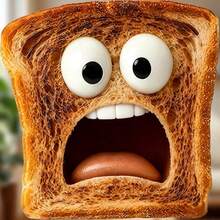 Cute Cartoon Toast Expression Photo, Home Decor - G - View 2