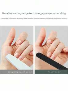 240/240 Grit Nail File, Double-Sided Nail Buffer Block, Nail Care Tool - Black - View 3