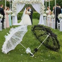 1pc White/Black Lace Wedding Umbrella, Bridal Parasol, Wedding Photography Prop, Wedding Venue Decor, Bride, Groom And Bridesmaid Accessories, Wedding Party, Bachelorette Party, Birthday Gift, Suitable For Weddings, Parties, Ceremonies And Birthdays - Multicolor - View 2