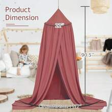 AUSALLA 1件装多功能婴儿床罩，遮光、防尘、防蚊、亲肤、透气，保护宝宝睡眠 - 紅色 - 查看 2