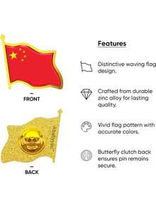 6pcs International Country Flag Shaped Metal Brooch Pins - 250th Anniversary Of the United States - View 4