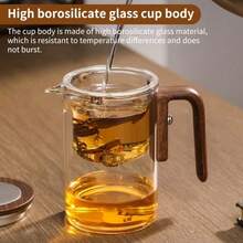 1pc New Magic Teapot, Small Waist Magnetic Glass Teapot With Automatic Separation, Borosilicate Infuser Teapot With Filter, Suitable For Loose Leaf Tea, Mysterious Design, Teaware - Multicolor - View 7