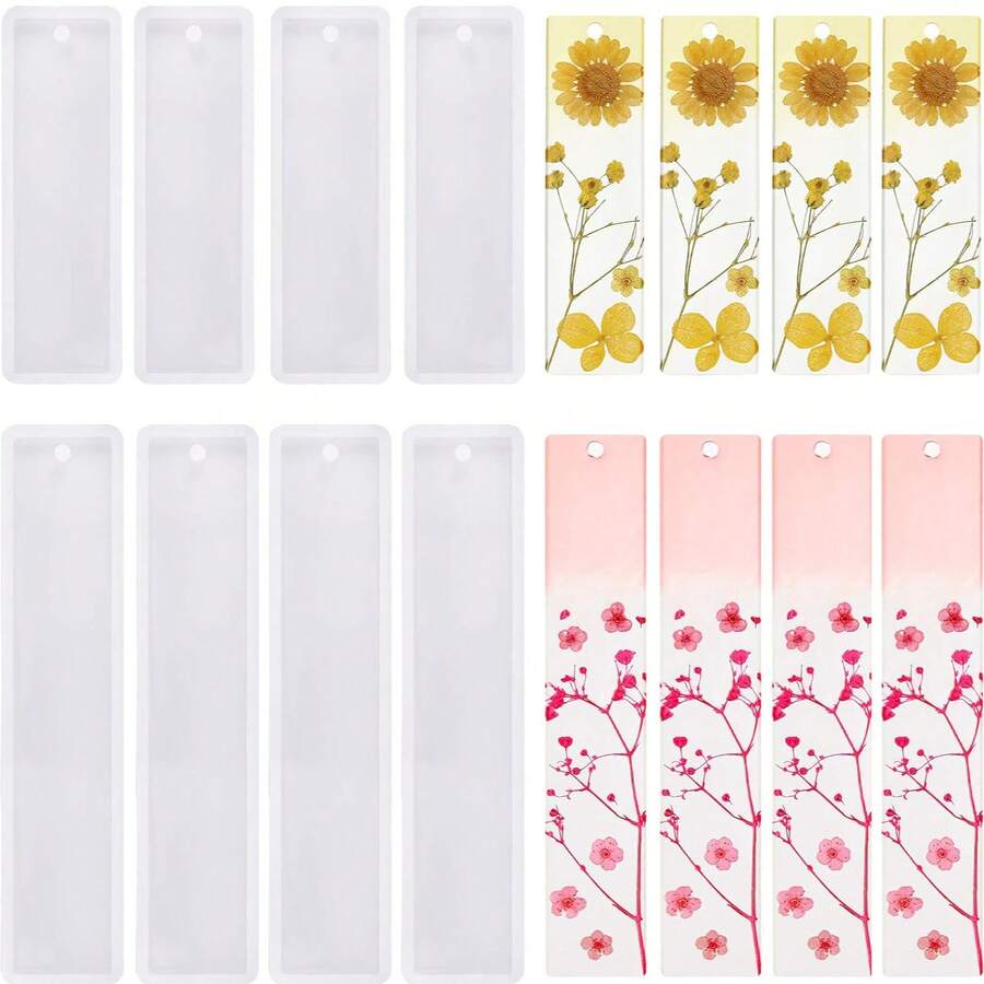 1 pieza/2 piezas Molde de resina rectangular, molde transparente para hacer joyas, adecuado para decoración DIY - Blanco - Ver 1