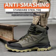 Men's Steel-Toe Shoes-Featuring Steel-Toe Protection-Impact-Resistant And Puncture-Resistant, Suitable For Construction And Warehouse Work - Orange - View 4
