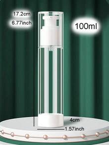 1pc Minimalist Transparent Portable Refillable Vacuum Pump Bottle Set, 15ml/30ml/50ml/100ml Refillable Bottle Lotion Dispenser Travel Size Bottle - Clear - View 9