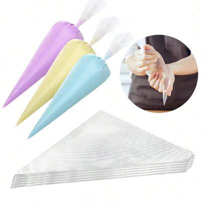 20/50/100/200pcs Disposable Piping Bags - Ideal For Homemade Cake Decorating, Baking Cookies, Cream Squeezing, Cupcakes And Homemade Dessert Decorating, Essential Kitchen And Dining Supplies.